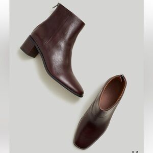 Madewell Essex Leather Ankle Boot Chocolate Raisin 8.5